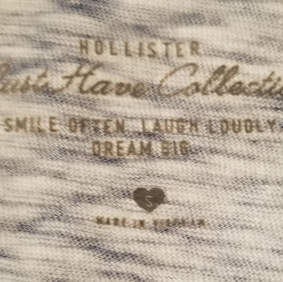 Hollister Blue White Tie Dye Long Sleeve Crop Top - Picture 3 of 3